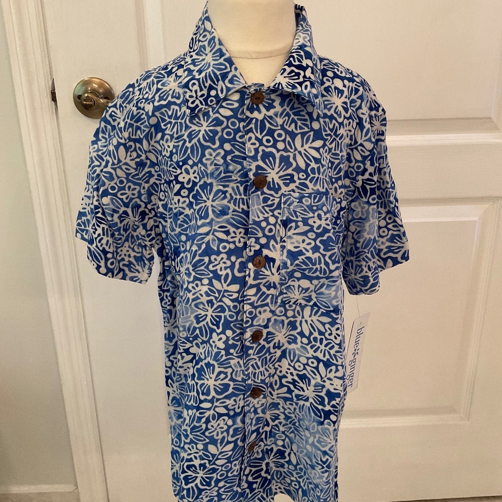 Blue Ginger Boy's Blue Hawaiian Shirt size 6 *NWT*